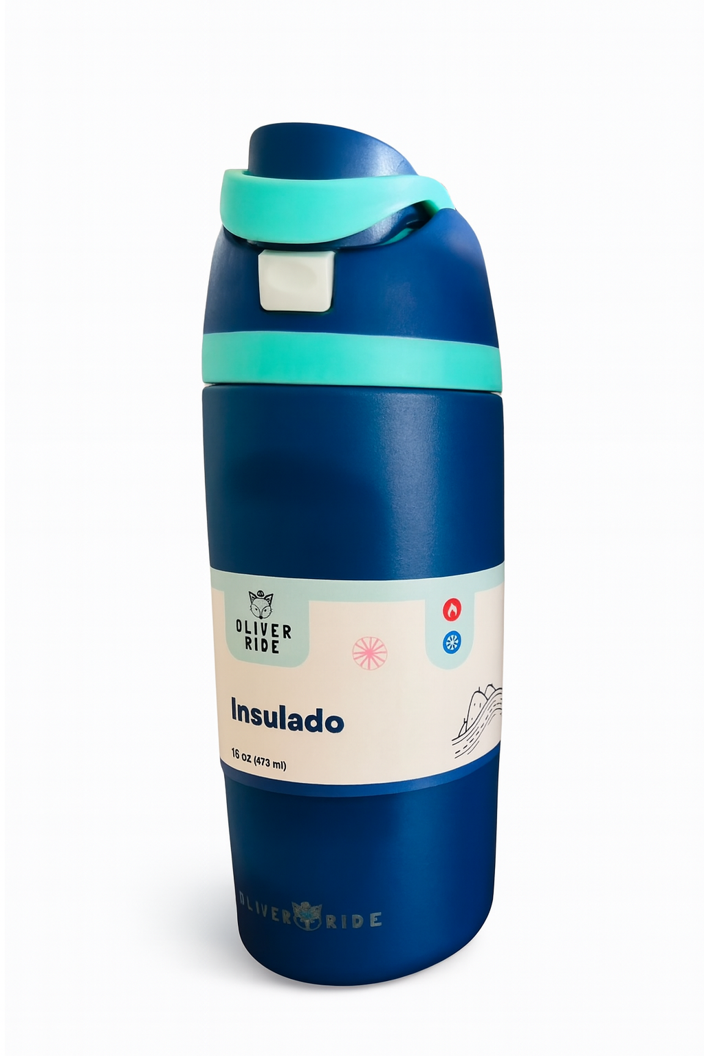 Tomatodo azul insulado con verde menta 16 oz